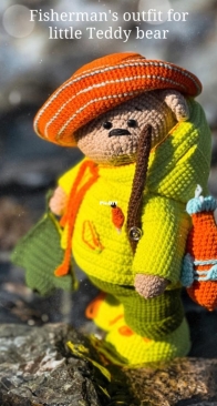 Sveta Crochet Pattern - Sveta Lutik toys - Svetlana Lutik - Fishermans outfit for little Teddy Bear