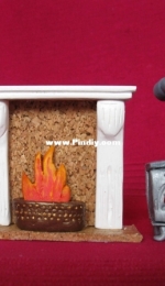 Miniature fireplace and stove