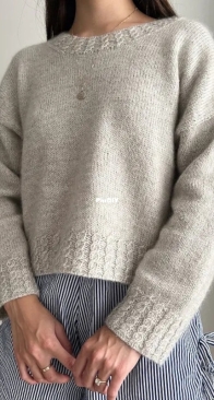 Clara Cabled Rib Sweater by Charissa Lam - English