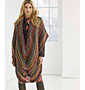 Lion Brand Yarn-L32288-Cozy Eyelet Shawl  -Free