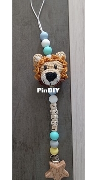 lion pacifier clip