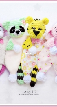 Sophie and Co - AVokhmina Patterns - Anastasia Vohmina - Anastasiya Vokhmina - Анастасия Вохмина - Baby Lovey Toy 4 in 1 - Плюшевые комфортеры - Russian