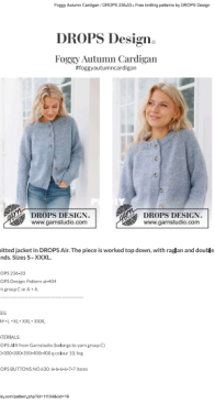 236-33 Foggy Autumn Cardigan by Drops Design - Free