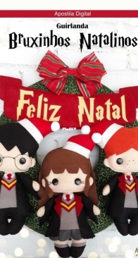 Amarelo Poa-Atelie - Guirlanda Bruxinhos Natalinos - Guirlanda de Natal Harry Potter - Portuguese
