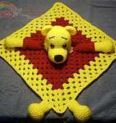 Knotty Hooker Designs-Pooh Inspired Lovey Blankie