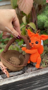 Crochet Funny Friends - Cute Dream Toys Design - Babaika zaika - Alexandra Razinkova - Squirrel in a basket