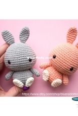 Blue Rabbit - Irina Tocelovska - Tiny bunny - French Norwegian and English