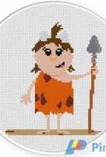 Daily Cross Stitch - Cave Woman with Spear