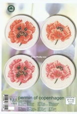 Permin of Copenhagen 57-7142 - Coasters Poppies