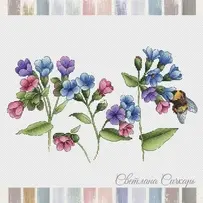 Lungwort and Bumblebee by Svetlana Sichkar