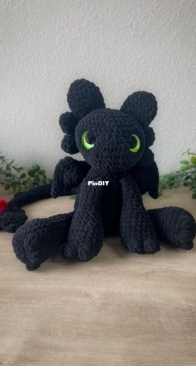 KP Crochet Creations - Kendall Perez - Midnight the Cuddly Fury Dragon