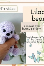 LesenaPatternToys  - Lilac Bear - English or Russian
