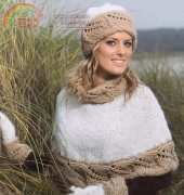 Poncho Hat Mitten Knitting Pattern Set by Viking of Norway