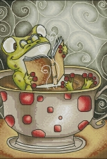 Frog in a Cup of Coffee by Nadezhda Kazarina