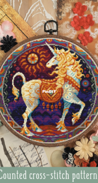 Stitching Land - Art Nouveau Unicorn XSD