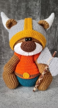 Crochet Wonders Design - Crochet Funny Bear - Olga Kurchenko - Outfit Viking for Bear