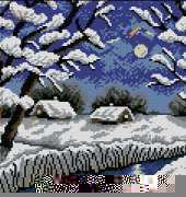 Blue Winter River Scene