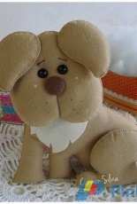 Carmen Silvia - Cachorrinho Sentado de Lado  Felting Puppy - Portuguese - Free