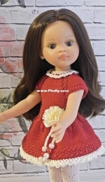 Knitting with nina - Nina Vyazantia - Doll clothes MK "Winter cherry"  FOR 32-34 CM - Russian