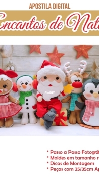 Algodao Doce Feltros - Vania Bueno - Christmas Charms - Encantos de Natal - Portuguese
