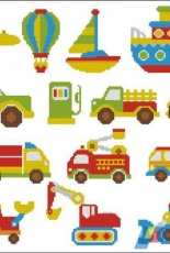 PinoyStitch - Transportation bright color vehicles