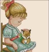 Girl with kittens