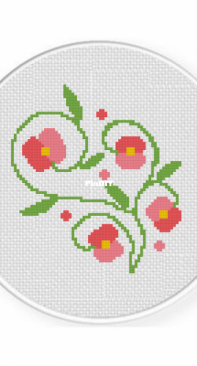 Daily Cross Stitch -  Pink Poppy Flowers