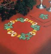 Christmas Bells Tablecloth - Womans Day Christmas Cross Stitch