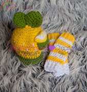 Creations by Ana Silvia - Lemon Meringue hat and leg warmers set