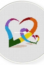 Daily Cross Stitch - Colorful Hearts
