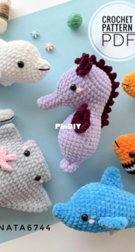 RNata - Natalia Ruzanova - Baby Plush Sea Animals: Dolphin, Goldfish, Fish, Sea horse, Beluga, Stingray and Starfish
