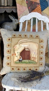 Terrye French Designs - Bunny Penny Pillow (Fabric Painting)