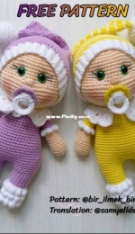 Bir ilmek bir mutluluk - Amigurumi Doll Pacifier Baby -  Russian Translated - Free