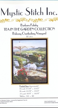 Mystic Stitch Inc. - Tea In The Garden Collection - BF-204 Balcony Overlooking Vineyard By Barbara Felisky