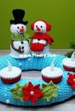 Frollein Haekelfein - Daniela Bonicke - Snowman table Wreath - German