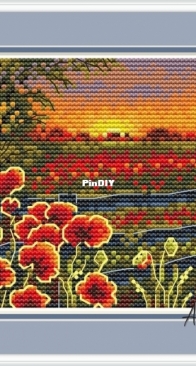 A Poppy Field Cross Stitch Pattern - Anna Petunova
