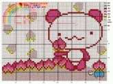 San-X Momo Panda with Peaches From ILikeCrossStitch.kr