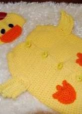 Sandys Cape Cod Originals - Sandy Powers - 558 Duckie Cocoon and Hat set