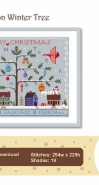 Owl Stitching House - Season Winter Tree