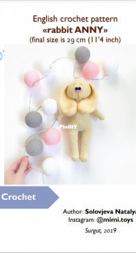 Knittoypatterns - Natalya Solovjeva - Natalia Solovieva - Rabbit Anny
