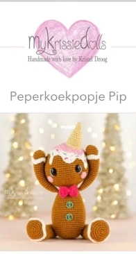 My Krissie Dolls - Kristel Droog - Gingerbread doll Pip - Translated