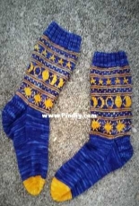 Sun, Moon and Stars socks
