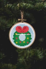 Daily Cross Stitch - Christmas Ornament - Wreath