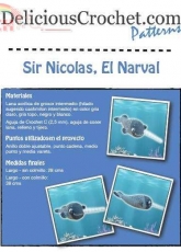 Delicious Crochet - Paola Navarro- Sir Nicolas the Narwhal -  Spanish