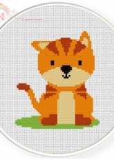 Daily Cross Stitch - Orange Cat