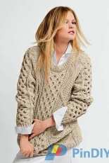 Bergère de France-652-Irish Knit Sweater by Bergère de France-Free