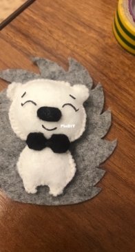 a hedgehog made of felt