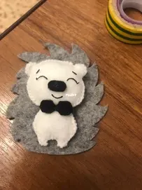 a hedgehog made of felt