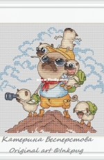 Pugs Series - Camping by Katerina Besperstova