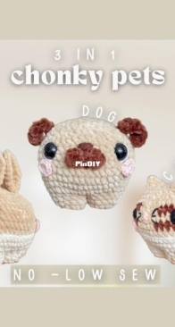 Crochet by Janina - Janina  - Chonky Pets: Chonky Cat, Chonky Bunny, Chonky Pug